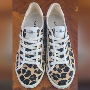 C136 Low Top Coach Leopard Print Sneakers Worn Once
